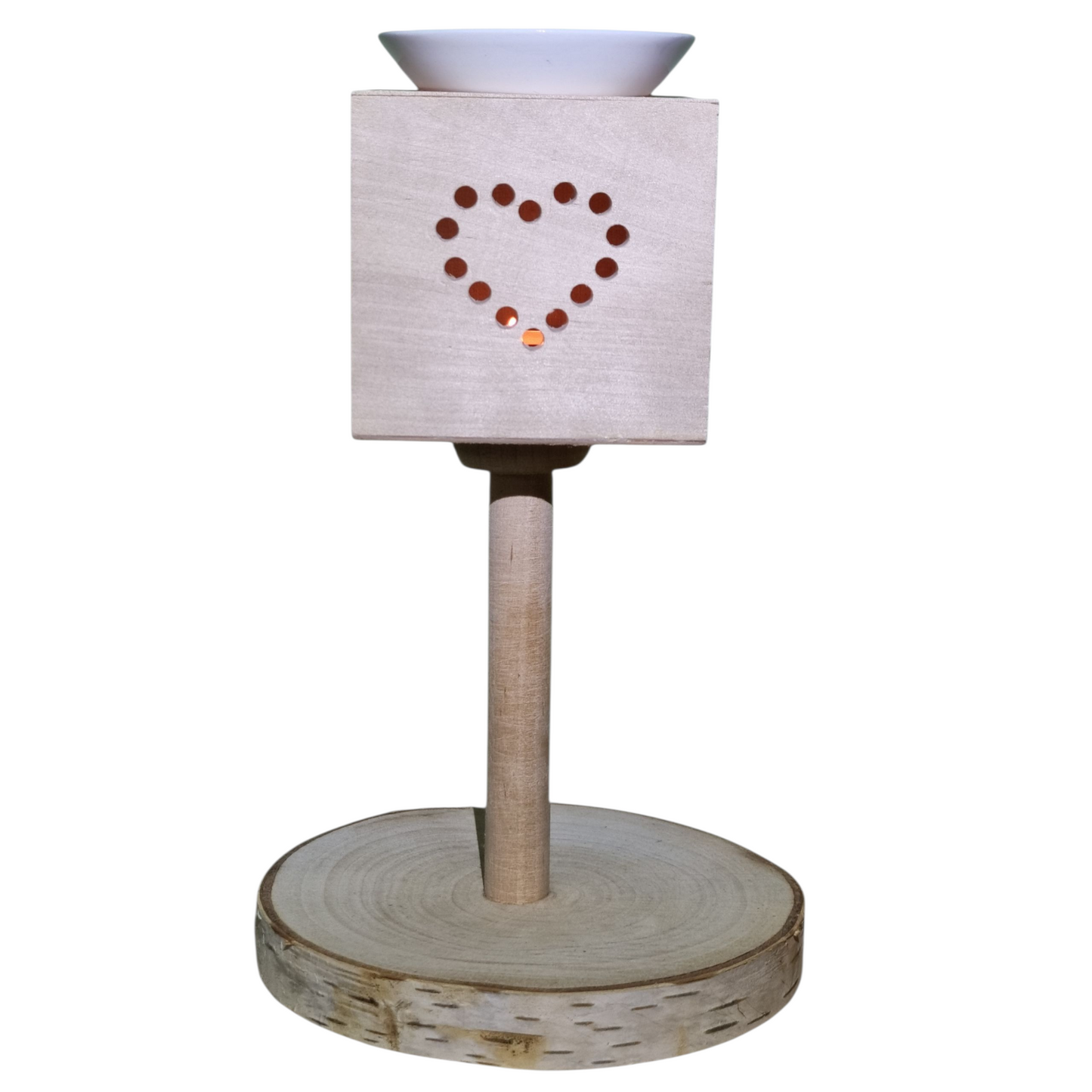 Duftlampe Aromalampe Teelichtlampe ätherisches Öl Infusor aus Holz Typ Birke jung