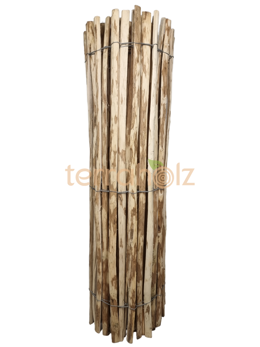 Staketenzaun, naturbelassen, 120cm Höhe, 500cm Länge, Haselnuss