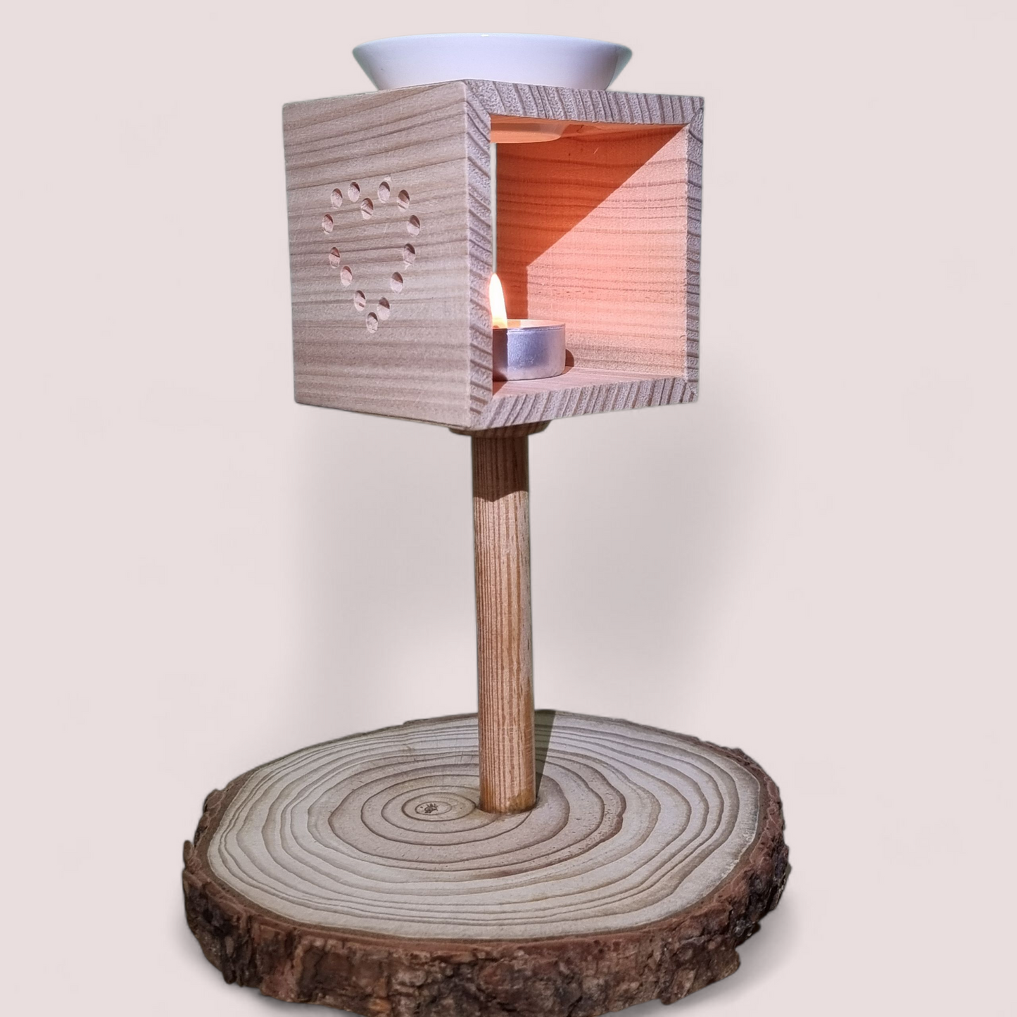 Duftlampe Aromalampe Teelichtlampe ätherisches Öl Infusor aus Holz Typ Lärche