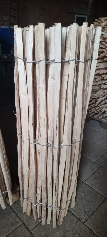 Picket fence, natural, 120cm high, 500cm long, hazelnut