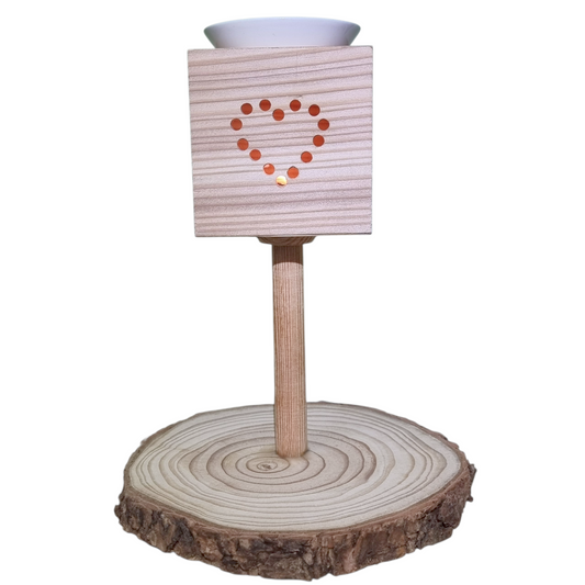Duftlampe Aromalampe Teelichtlampe ätherisches Öl Infusor aus Holz Typ Lärche