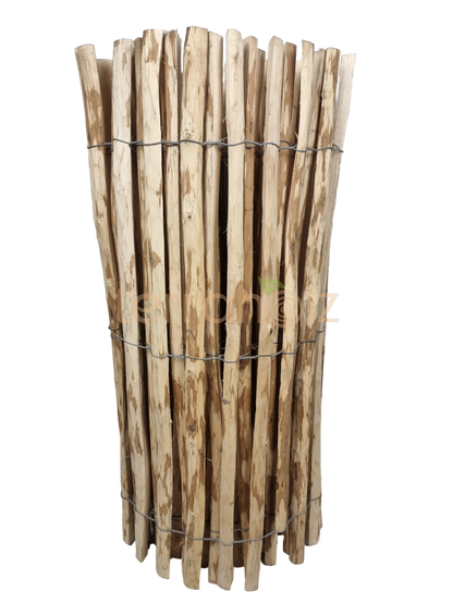Picket fence, natural, 90cm high, 500cm long, hazelnut