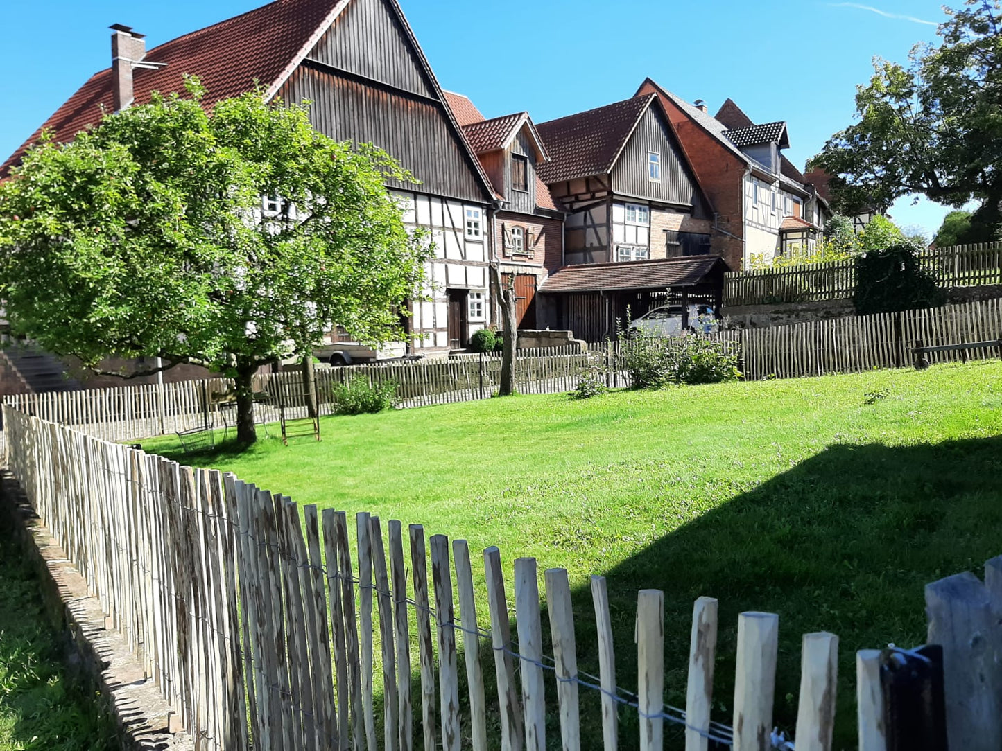 Picket fence, natural, 90cm high, 500cm long, hazelnut