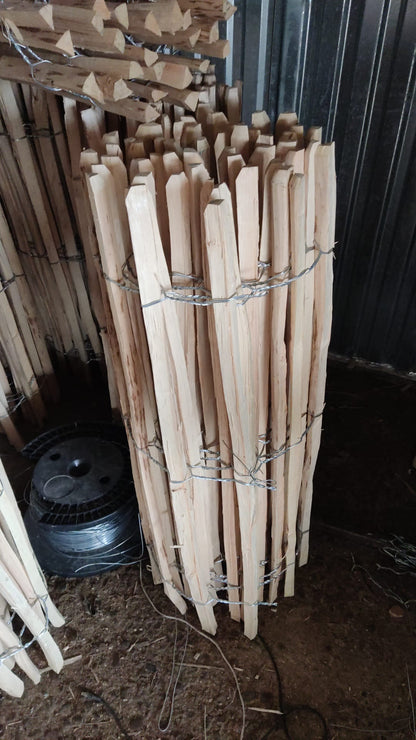 Picket fence, natural, 100cm high, 500cm long, hazelnut