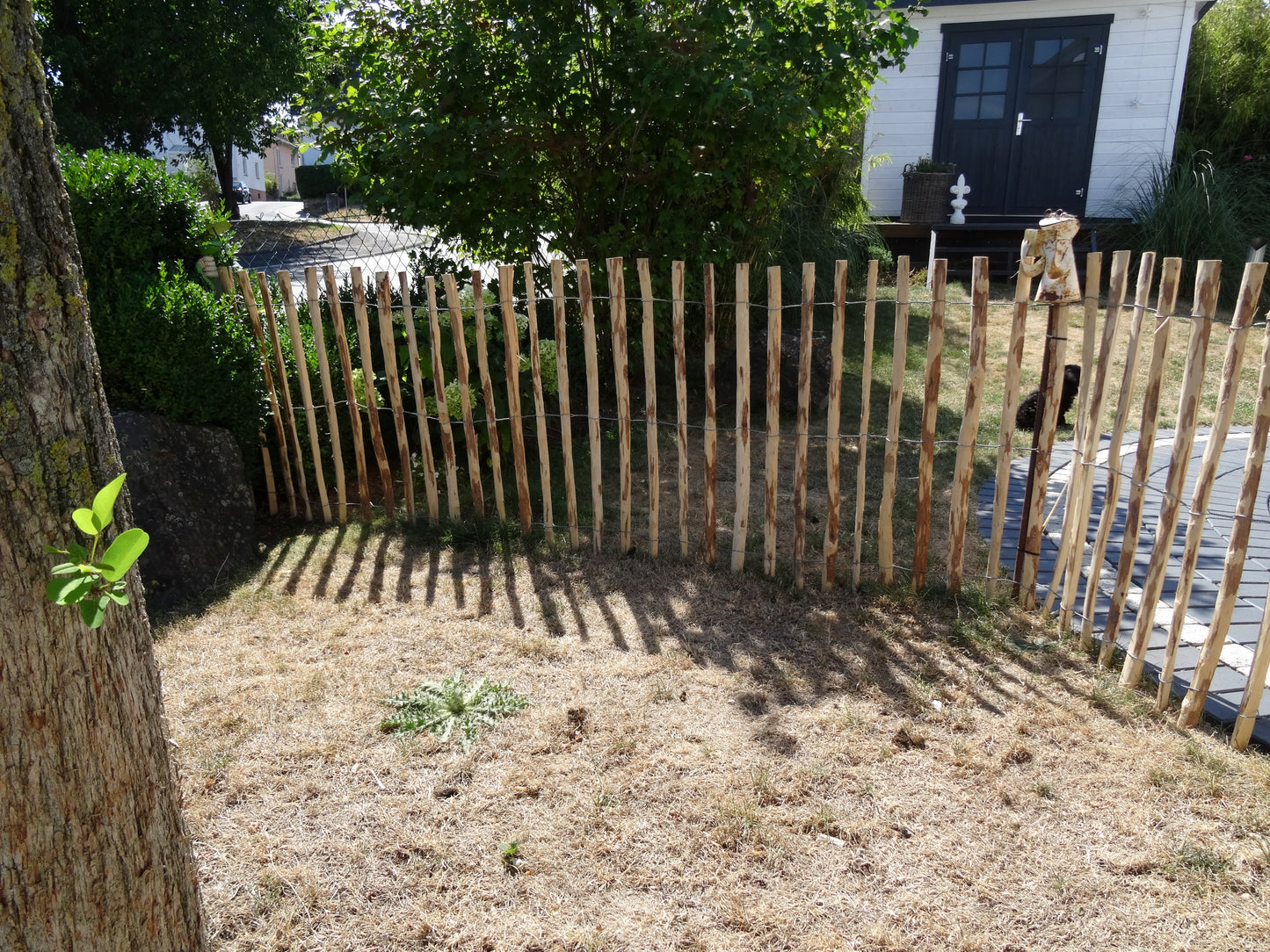 Staketenzaun, naturbelassen, 80cm Höhe, 500cm Länge, Haselnuss