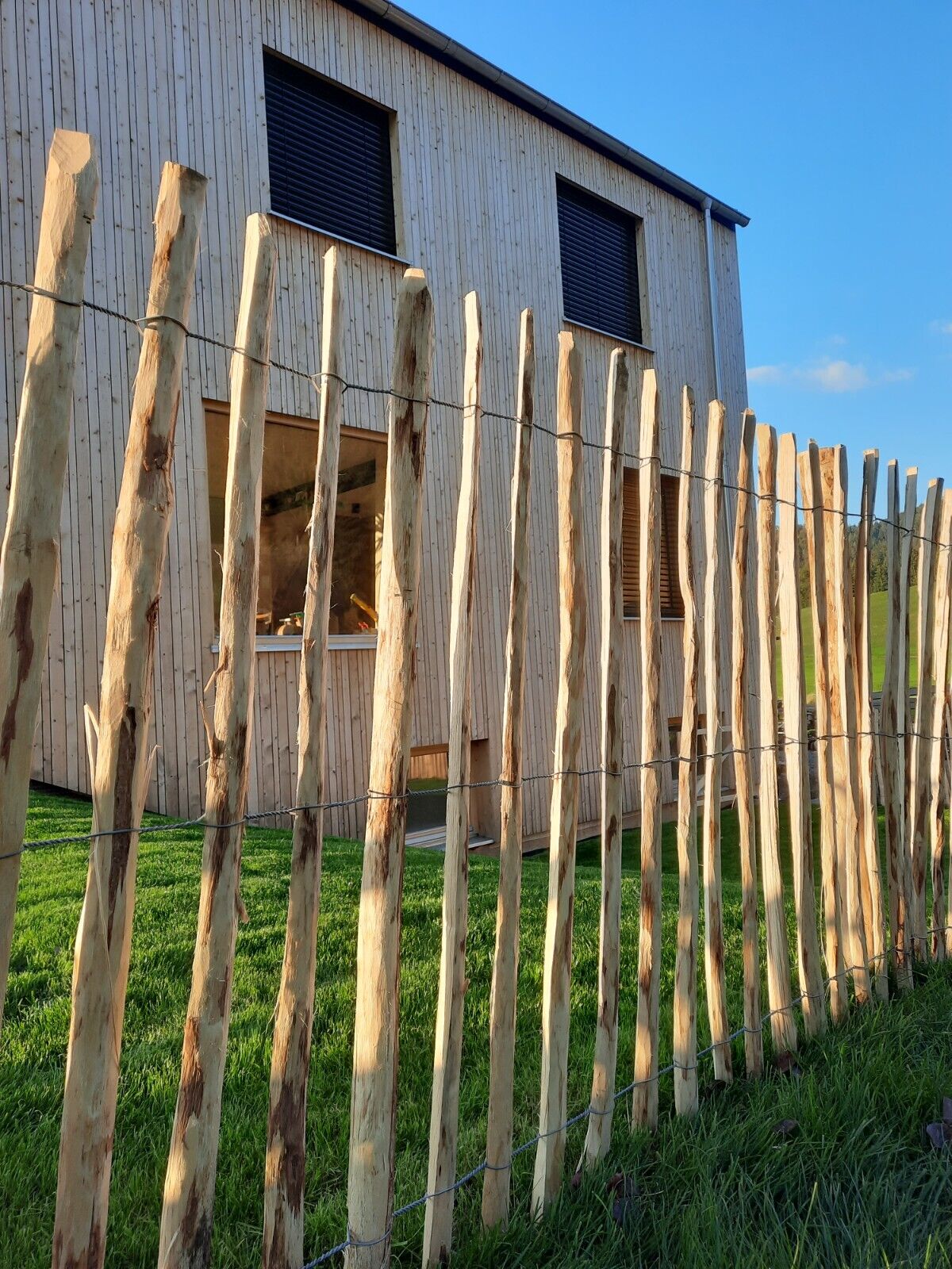 Picket fence, natural, 90cm high, 500cm long, hazelnut