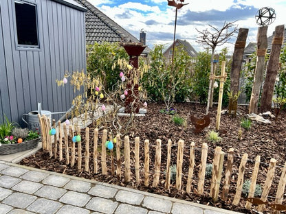 Staketenzaun, naturbelassen, 50cm Höhe, 500cm Länge, Haselnuss